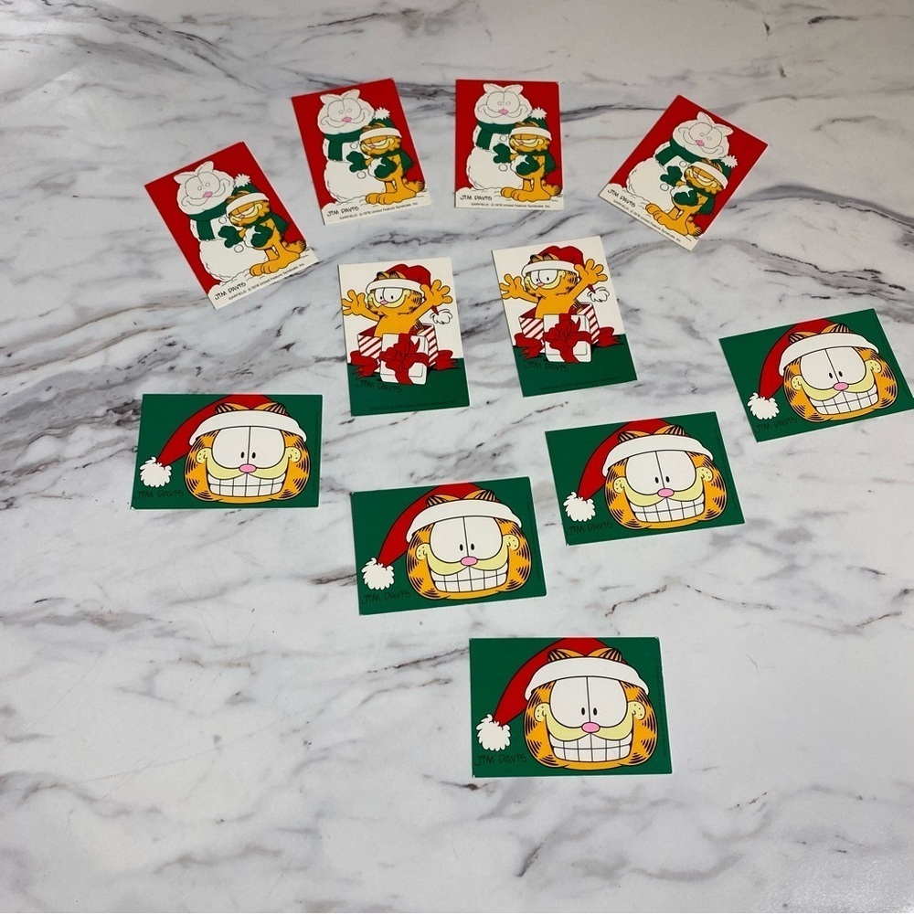 Vintage Garfield Christmas cards / holiday gift tags Garfield Jim Davis 1978